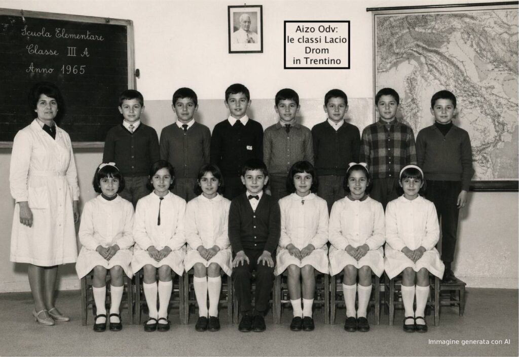 Aizo Odv: le classi Lacio Drom in Trentino, classe III A, anno 1965